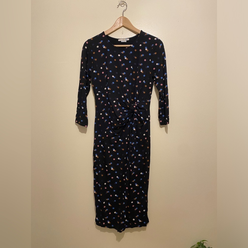 Boden Rosalie Navy Polka Dot Midi Dress . Size 8R - Picture 3 of 10